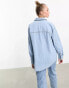 Фото #3 товара New Look oversized denim shirt in blue