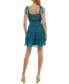 ფოტო #5 პროდუქტის Juniors' Tie-Shoulder Tiered Smocked Mini Dress