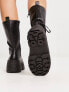 ASOS DESIGN Wide Fit Athens 3 chunky high lace up boots in black