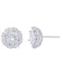 ფოტო #2 პროდუქტის Cubic Zirconia Round Stud Silver Plate Earrings