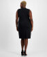 ფოტო #2 პროდუქტის Plus Size Seamed-Waist Sleeveless Sheath Dress