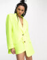 ASOS DESIGN oversized grandad suit blazer in fluro yellow