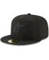 Фото #2 товара Men's Black Florida Marlins Throwback Primary Logo Basic 59Fifty Fitted Hat