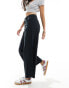 ASOS DESIGN cropped wide leg trouser with raw hem in black