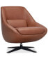 Фото #1 товара Kathya 30" Leather Swivel Accent Chair, Created for Macy's