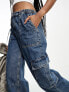 Фото #5 товара ASOS DESIGN Tall cargo jean in mid blue