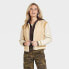 Фото #1 товара Women's Shrunken Varsity Jacket - Universal Thread Brown XL