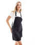 DTT Lucine denim pinafore dress with pockets in washed black Черный, 44 - фото #1