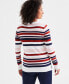 Petite Striped Crewneck Pullover Sweater, Created for Macy's Stripe Ind Blue, PP - фото #3