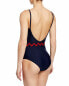 Фото #2 товара Shoshanna Classic Cami Belted One Piece Swimsuit Navy 2