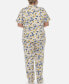 ფოტო #2 პროდუქტის Plus Size 2 Piece Tropical Print Pajama Set
