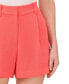 Women's Solid Pleated Side-Pocket Shorts