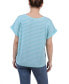 ფოტო #2 პროდუქტის Women's Short Sleeve Embroidered Tie Front Top