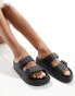 schuh Tilda double buckle slides in black