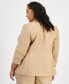 ფოტო #2 პროდუქტის Plus Size Scrunch-Sleeve Linen-Blend Open-Front Blazer, Created for Macy's