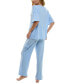 ფოტო #5 პროდუქტის Women's 2-Pc. Short-Sleeve Cargo Pajamas Set