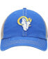 Фото #2 товара Men's Royal, Natural Los Angeles Rams Head Trawler Trucker Clean Up Snapback Hat