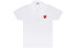 Фото #1 товара Поло-рубашка CDG Play с принтом сердца для мужчин, белая / CDG Play Polo AZ-T006-051-5