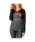 Фото #5 товара Women's Charcoal Texas Tech Red Raiders Knockout Color Block Long Sleeve V-Neck Hoodie T-shirt