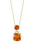 Фото #1 товара EFFY Collection eFFY® Citrine (12 ct. t.w.) & Diamond (1/20 ct. t.w.) 18" Pendant Necklace in 14k Gold