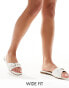 RAID Wide Fit Celini flat sandals in white patent Weißer Lack in Krokoleder-Optik, 39 - фото #1