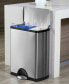 Фото #2 товара 46-Liter Brushed Stainless Steel Dual Recycler Step Trash Can