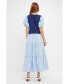 Фото #3 товара Women's Striped Mixed Media Maxi Dress