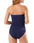 Tommy Bahama 281058 Pearl Shirred Bandeau One-Piece Swimsuit in Navy, Size 12