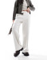 ONLY high waist wide fit trouser with pleat detail in stone Bimsstein, XS - EU 34 - фото #4