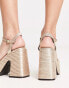 Фото #2 товара RAID Keiran platform sandals in textured gold metallic - exclusive to ASOS