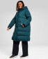 Фото #3 товара Women's Plus Size Hooded Puffer Coat, Created for Macy's