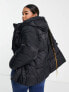 Vero Moda Curve padded coat with hood in black