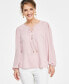 Фото #1 товара Petite Lace-Up Blouse, Created for Macy's