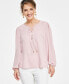 ფოტო #1 პროდუქტის Petite Lace-Up Blouse, Created for Macy's