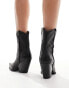 Free People brayden leather western boots with toecap in black