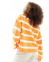 JDY knitted jumper in orange stripe