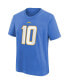 Youth Boys and Girls Justin Herbert Powder Blue Los Angeles Chargers Player Name and Number T-shirt