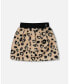 Big Girls Printed Faux Fur Skirt Leopard