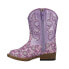 Roper Lavender Glitter Floral Square Toe Cowboy Toddler Girls Purple Casual Boo