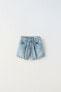 Denim bermuda shorts with darts