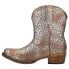 Roper Ingrid Metallic LeopardCheetah Snip Toe Cowboy Bootie Womens Brown Casual