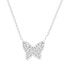 Фото #2 товара Essentials cubic Zirconia Butterfly Silver Plate Necklace in Gift Card Box