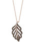 ფოტო #1 პროდუქტის EFFY® Diamond Feather 18" Pendant Necklace in 14k Rose Gold