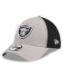 Фото #1 товара Men's Gray Las Vegas Raiders Pipe 39THIRTY Flex Hat