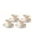 Фото #1 товара Floral 8 Piece 8oz Tea or Coffee Cup and Saucer Set, Service for 4