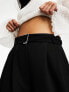 River Island belted wide leg trouser in black