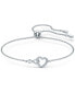 ფოტო #1 პროდუქტის Silver-Tone Crystal Heart & Infinity Symbol Slider Bracelet