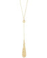 ფოტო #1 პროდუქტის Lattice Teardrop 18" Lariat Necklace in 10k Gold