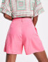 Фото #2 товара ASOS DESIGN dad shorts in bright pink