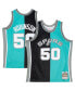 Фото #5 товара Men's David Robinson Black, Teal San Antonio Spurs Hardwood Classics 1998-99 Split Swingman Jersey